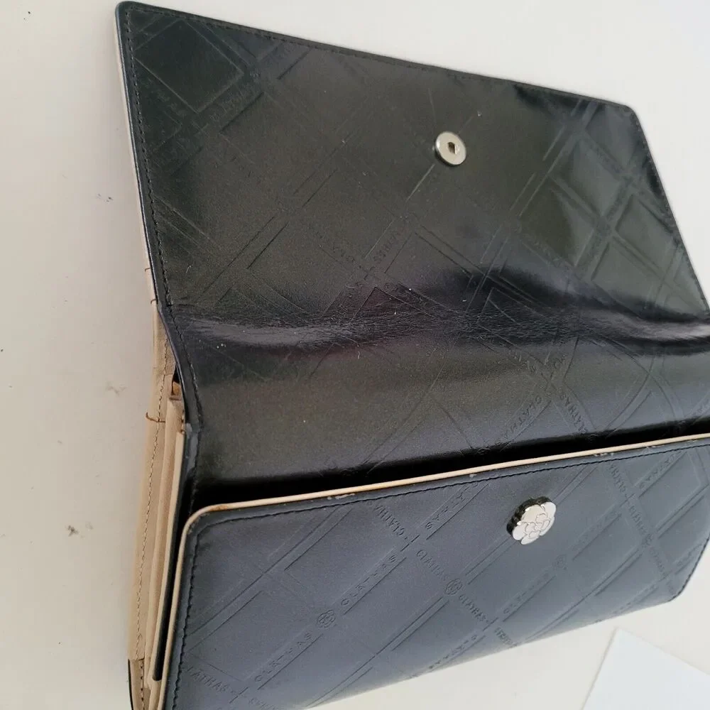 Clathas Flower Wallet Clutch Black Organizer 8x4 Large Envelope Designer Clutch‎